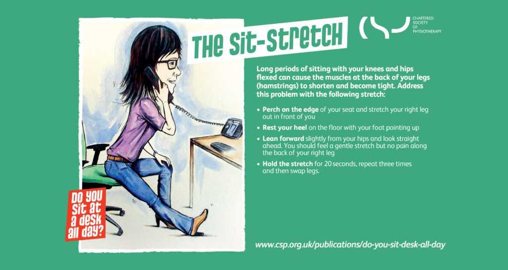 Chartered society of physiotherapy exercise card for the Sit-Stretch