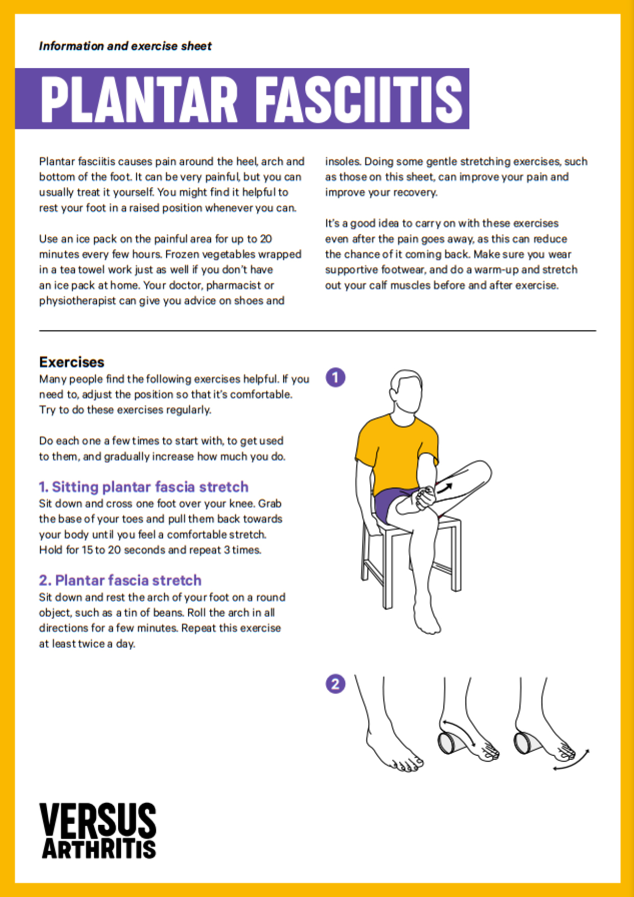 Plantar Fasciitis Exercise Sheet