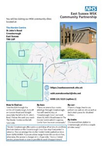 The Horder Centre Crowborough map - Click the text below to download a PDF copy.