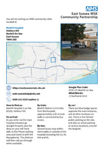 Bexhill Hospital map - Click the text below to download a PDF copy.