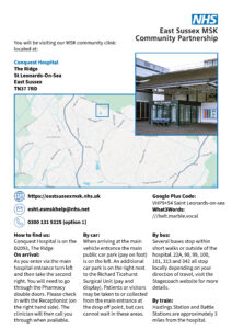 Conquest Hospital map - Click the text below to download a PDF copy.