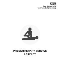 Physiotherapy Service Leaflet. Click text below this image to download a copy of the document.
